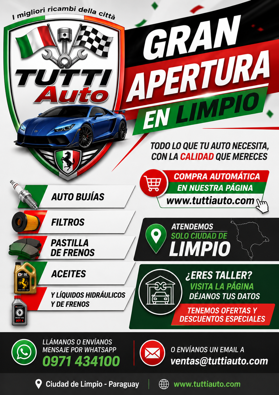 Gran apertura Tutti Auto en Limpio